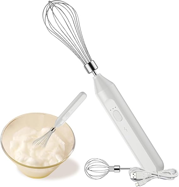 Long Continuous Operation, Hand Mixer, Electric Whisk, Small, Lightweight, Small Size, Cordless, 3 Levels, Easy to Clean, Power Cord, Weaning, Crush Ice, Food Processor, Electric Whisk, Slim