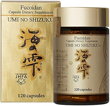 UMI NO SHIZUKU Fucoidan Capsule Pure Seaweed Extract Enhanced with Agaricus Mushroom Optimized Immune Support Health Supplement-120 Capsules