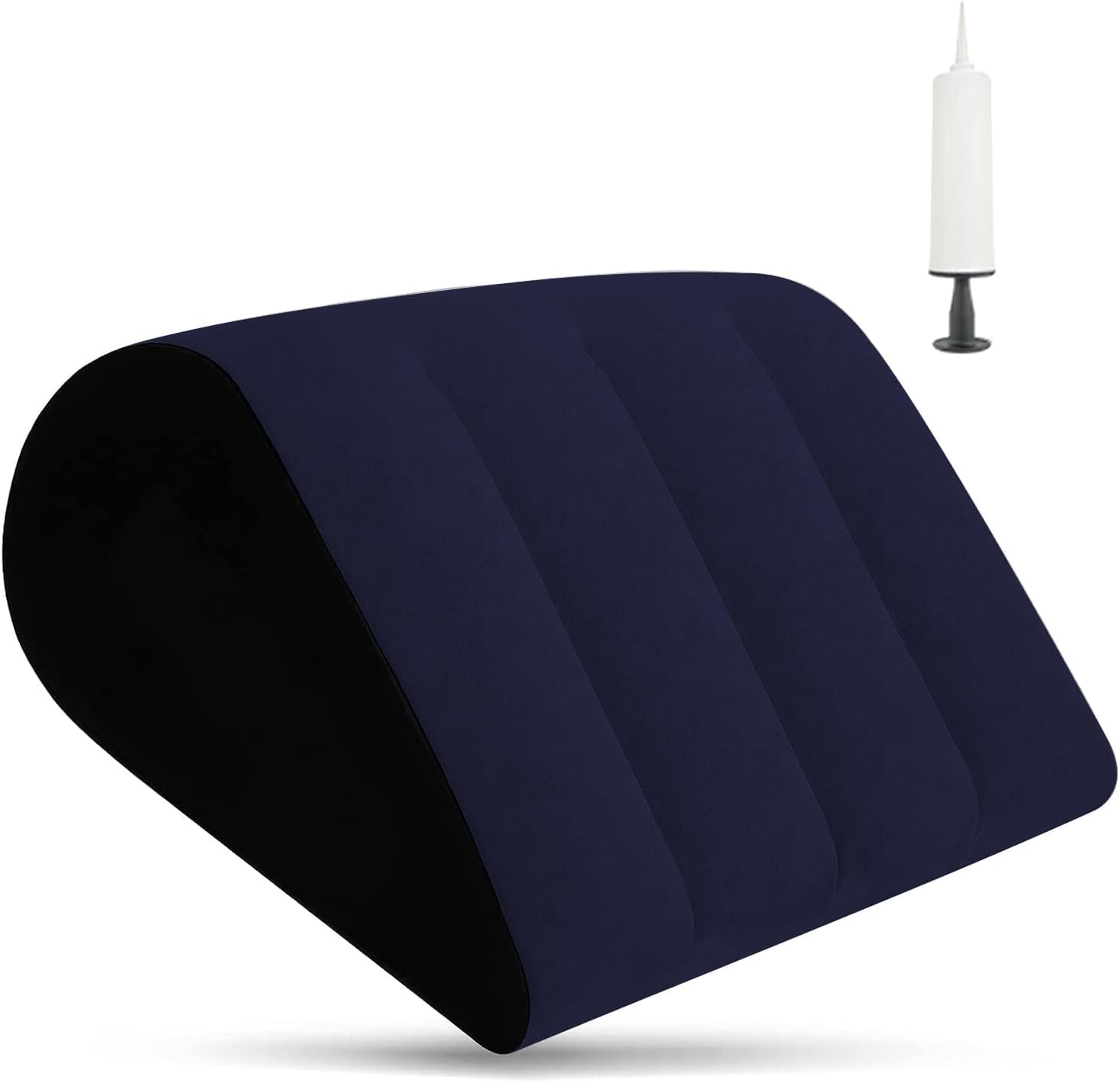 SULIVES Inflatable Wedge Pillow with Memory Foam Top - Portable Triangle Bed Wedge for Backrest Sleeping, Acid Reflux, Snoring, and Post-Surgery Recovery - Lightweight & Travel-Friendly