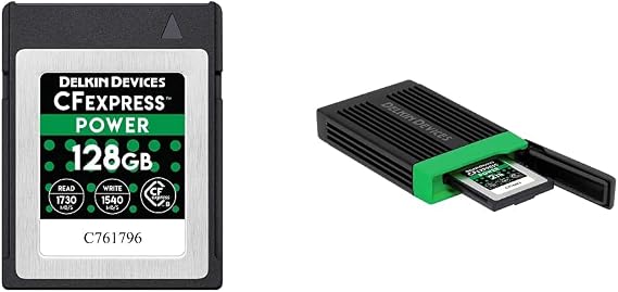 Delkin Devices 128GB POWER CFexpress Type B Memory Card (DCFX1-128) + USB 3.2 CFexpressTM Type B Memory Card Reader