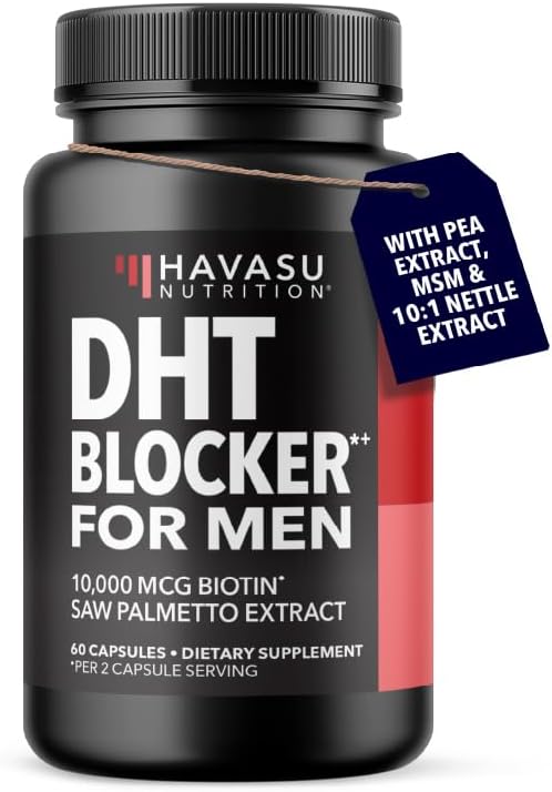 DHT Blocker for Men with Biotin 10000mcg Per Serving, 30 Servings
