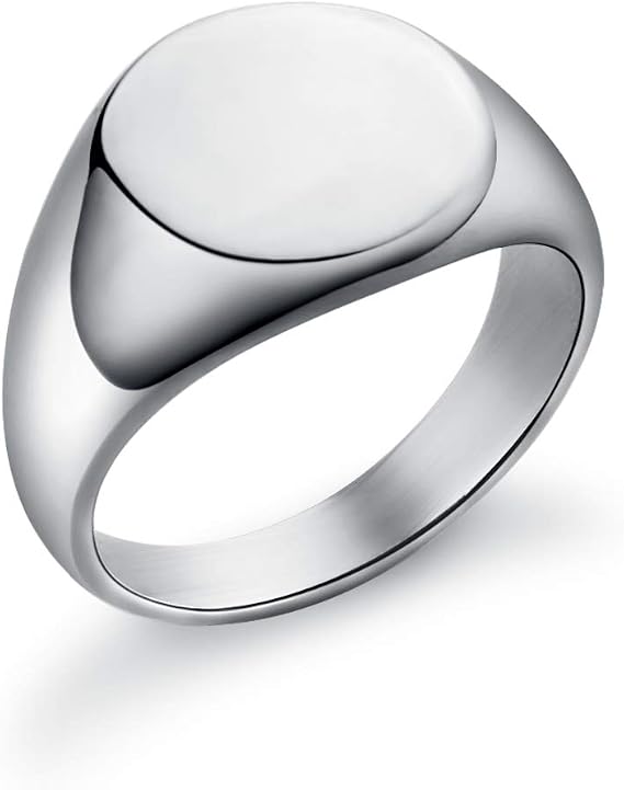 Solid Plain Band Ring Stainless Steel Polished Classic Signet Ring Unisex Gift Size J to Z