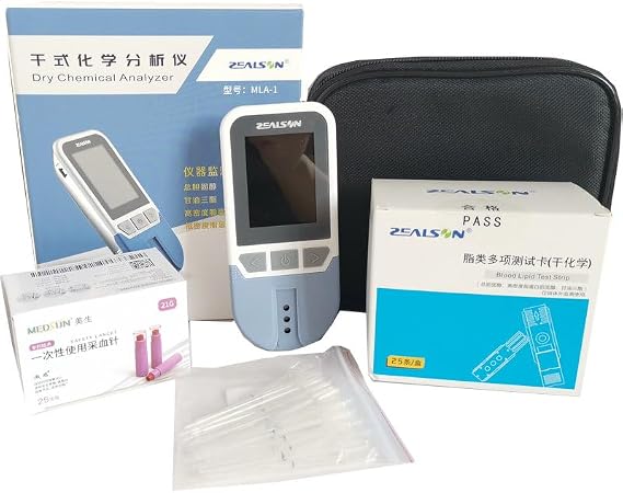 Cholesterol Test Meter Cholesterol Meter Analyzer Lipid Test Meter Cholesterol Test Kit 5 in 1 TC TG HDL LDL + 25 Strips