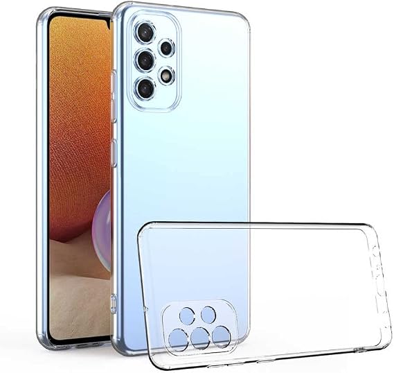Samsung Galaxy A52 Uyumlu Kamera Korumalı Darbe Önleyici Ultra Slim TPU Şeffaf Silikon Kılıf (Şeffaf, Samsung Galaxy A52)