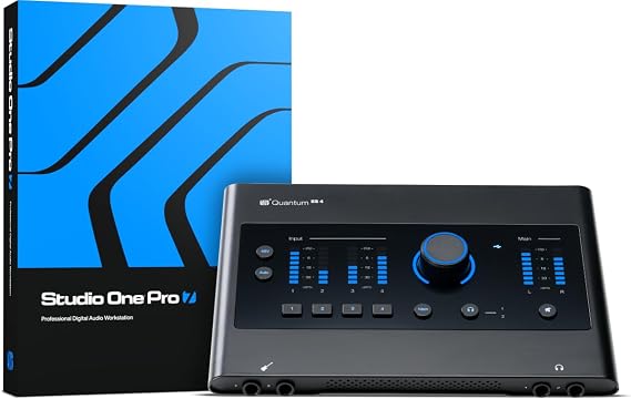 PreSonus Quantum ES 4 USB-C Audio Interface Recording Studio DAW Professional Sound Quality Latency-Free Compact Ideal for Music Production and Streaming (2x2 24-bit / 192 kHz) 4x4 USB-C interface with MAX HD preamps and Fender inputs for recording podcasting and production