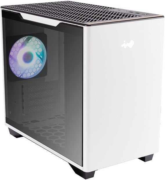 InWin A3 White, MicroATX IW-CS-A3WHI-1AM120S Gaming Chassis, Type-C Port Tempered Glass Side Panel - Water Cooling Ready - Mercury 120mm ARGB Rear Fan