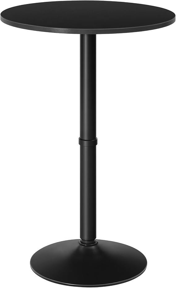 HOOBRO Round Bar Table, 35" Tall Pub Table, with Non-Slip Base for Narrow Space, Bar Height Table for Kitchen, Easy to Assemble, Black BB57BT01