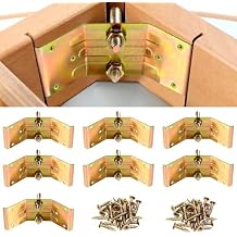 Pisman Table Leg Brackets Set of 8 Includes Screws,Table Leg Corner Bracket for Wood/Dining Table/Desk Legs/Bench Legs/Dining Repair Desks Hardware to Provide Strong Support for Legs and Skirts