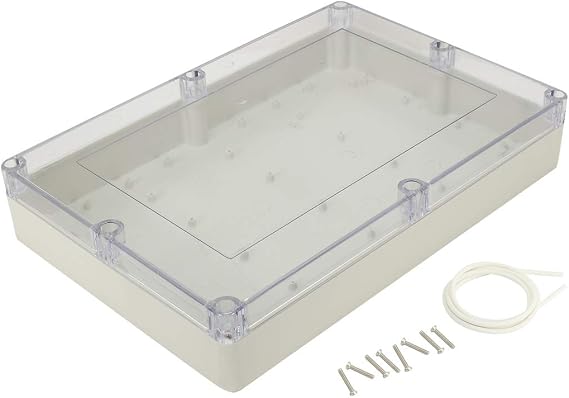 Sourcingmap 15"x10.2"x3.35"(380mmx260mmx85mm) Waterproof Large ABS Junction Box Universal Electric Project Enclosure Clear Cover Case