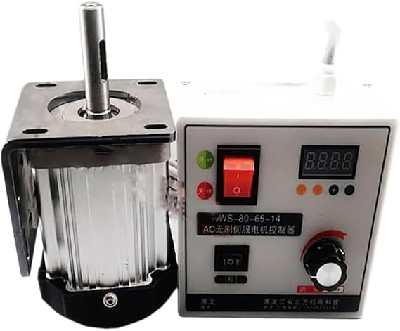 McbeAn 220V High Power Brushless DC Servo Motor Kit, BLDC, 200-5000 RPM Digital Speed Control, Can Be Forward and Reverse, for Woodworking Lathe Belt Bead Machine