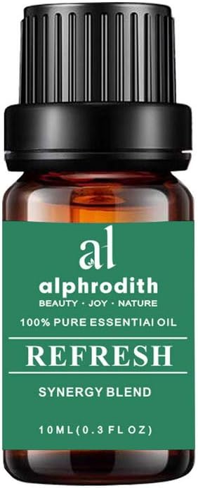 Refresh Essential Oil Synergy Blend for Skin Care 100% Pure Undiluted Aromatherapy Scented Oils - 10ml for Diffuser, Bath, Purify Detox Boost Mood