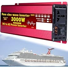 1000W/1600W/2200W/3000W/3500W/4000W/5000W/5500W/6000W/8000W/12000W Pure Sine Wave Power Inverter 12V/24V/48V/60V/72V dc to ac 110V/230V with 2 Socket, LCD Display, for RV,6000W-72Vto220V