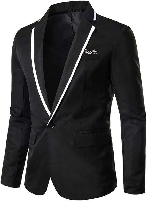 Men's One Button Casual Blazer Lightweight Slim Fit Business Daily Jacket Notched Lapel Party Dinner Sports Coat