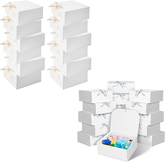 WLUSEAXI 12pack Gift Boxes with Lids and 15pack Gift Boxes with Lids for Presents