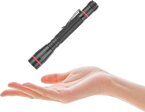POCKETMAN LED Flashlights,High Lumens LED Torch Pocket Pen Light Penlight with 3 Modes, with Clip Zoomable, Powerful and Bright for Outdoor, Emergency Use [Energy Class A]