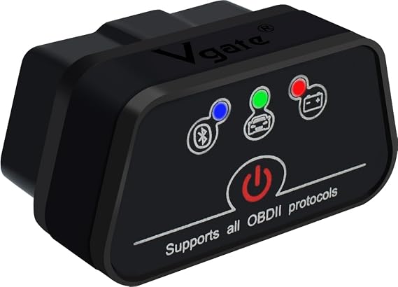 Vgate iCar2 OBD2 Bluetooth Adapter Diagnostic Scanner for iOS & Android : Auto-Connect Clear Error Code Live Data Reset Diagnostic Tool (Black)