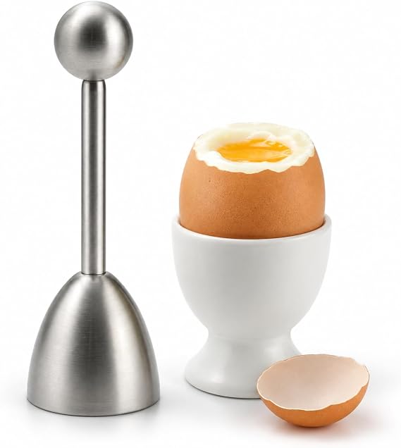 Egg Topper for Boiled Eggs, 304 Stainless Steel Boiled Egg Cutter & Opener