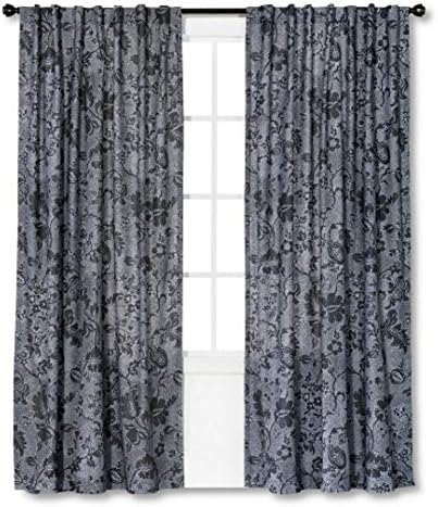 Threshold Dot Jacobean Gray Print Curtain Window Panel (54" x 95") [Includes 1 Panel] (1)