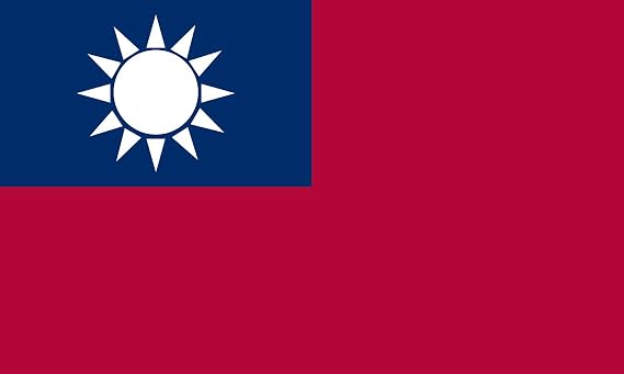 Valley Forge, Taiwan Flag, Nylon, 3' x 5', 100% Made in USA, Canvas Header, Heavy-Duty Brass Grommets