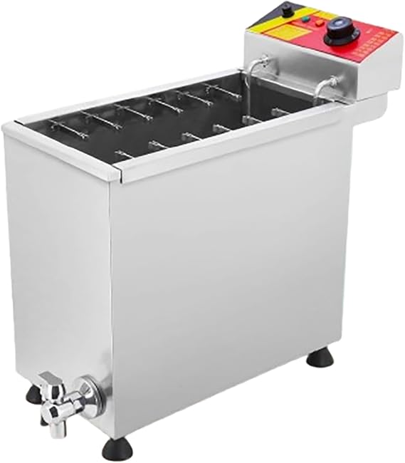 Corn Dog Fryer Commercial,Cheese Hot Dog Sticks Maker,Stainless Steel Korean Cheese Hot Dogs Sticks Frying Machine Mozzarella with 12 Hooks