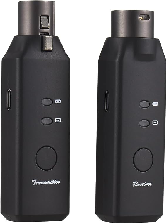 Microphone Wireless Xlr Transmitter and Receiver Wireless Mic System for Dynamic Microphones Dual-channel Transmitters Receivers 24bit/48KHz Sampling Rate