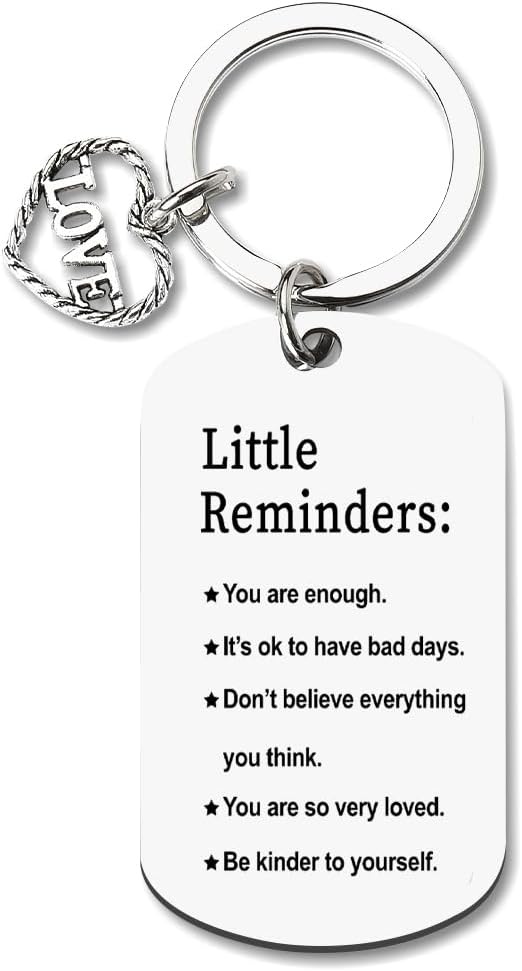 Motivational Self Care Keychain Inspirational Encouragement Gifts for Women Daily Positive Affirmation Gifts Mental Health Awareness Items Meditation Gift Ideas Uplifting Mindfulness Gifts for Teens