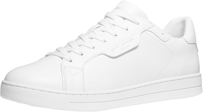 Michael Kors Men's Keating Lace Up Sneakers, Leather/Optic White, 10.5
