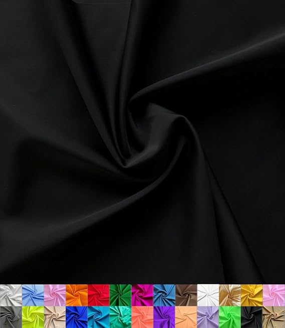 Nylon Spandex Fabric | 80% Nylon, 20% Spandex | Swimwear, Activewear Fabric | 4-Way Stretch | Sports, Dance, Yoga (Black, 3 Yard)