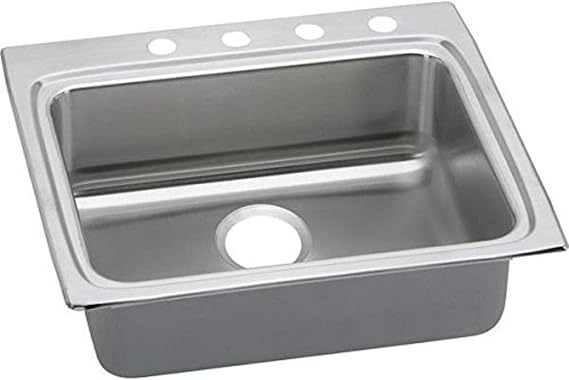 Elkay LRAD2522552 2-Hole Gourmet Lustertone 25-Inch x 22-Inch Self Rimming Single Basin Stainless Steel Kitchen Sink