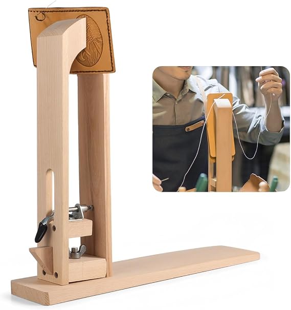 Leather Stitch Pony, Adjustable Leather Craft Lacing Desktop, Wooden Leather Sewing Horse Clamp for DIY Leather Craft Stitching Repair