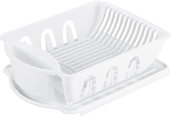 Sterilite 06218006 Sink Dish Rack Drainer, White