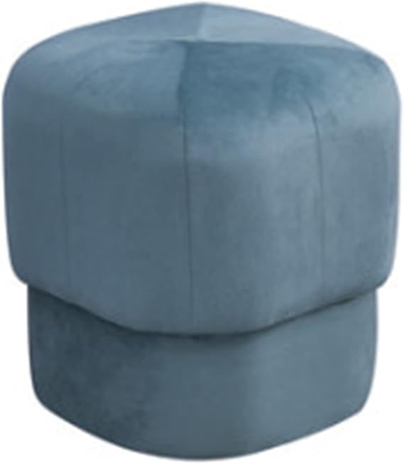  Ottoman Upholstered Round Tufted Foot Rest Stool, Velvet Seat Comfortable Soft Footstool Pouf,Wood Frame Sofa Stool for Living Room Decor Accent Furniture(40x38cm(15.7x15in), Green A)