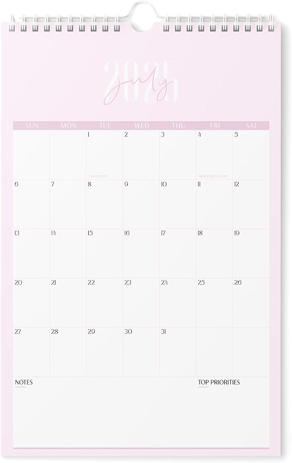 Karto Wall Calendar 2025-2026 11x17 in - Modern Pink