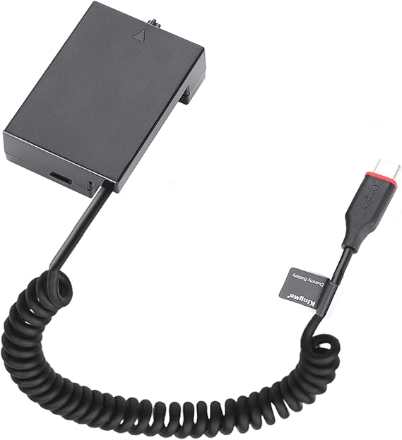 King Ma LP-E8 Dummy Battery Decoded LP-E8 Battery Replacement with Type-C Spring Power Adapter Cable for Canon EOS 550D 600D 650D 700D Cameras