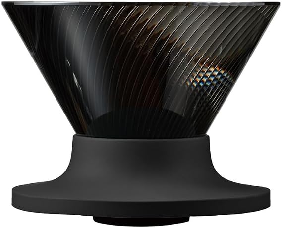 HARIO V60 VDN-01-B Dripper NEO for 1-2 Cups, Tritan Resin, Spiral Rib, Black, Made in Japan