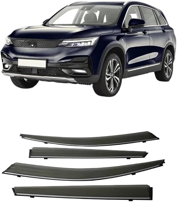 4Pcs Window Visor Compatible with Skyworth Skywell ET5 2020-2024 Weathershield Car Rain Protector Window Sun Rain Visor Deflectors