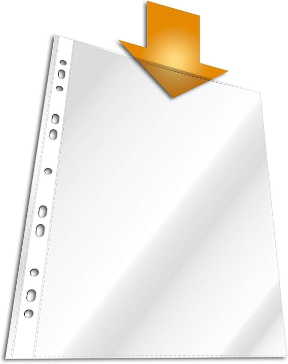 Durable Punched Poly Pockets A4, Pack of 40, Clear, 0.05mm Thickness