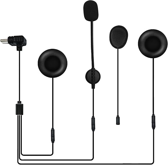 EJEAS Q8 Mesh Group Intercom Headphone Accessory with Comfortable Earmuffs and Hard/Soft Microphone (Type-C Connector)