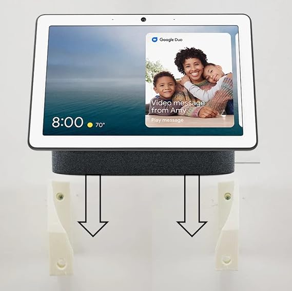 Jabtek 3D Cabin Product Compatible with the Google Nest Hub Max Wall Mount Wall Bracket for10 inch touchscreen (White)