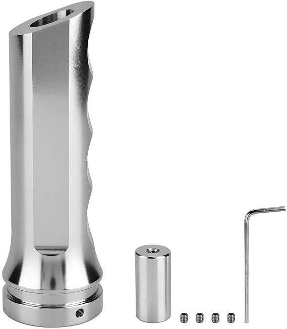 Car Handbrake Cover,Universal Aluminium Alloy HandBrake Cover Handle Protector Hand Brake Sleeve (Silver)