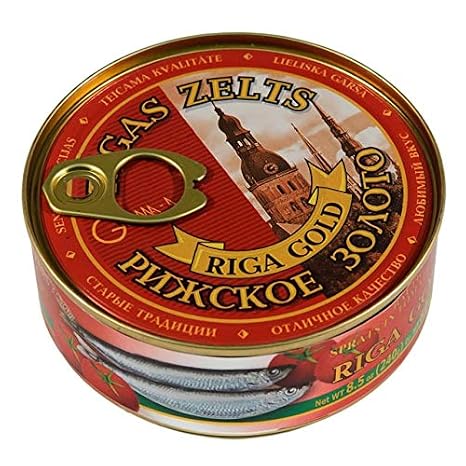 RIGA GOLD ROASTED SPRATS IN TOMATO SAUCE 6 PACK 240g 8.5oz LATVIA GMO FREE