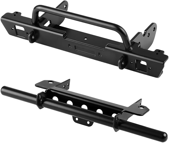 GLOBACT RC Bumper Stainless Steel F&R Bumper Set for Vanquish Products VS4-10 Phoenix 1/10 RC Crawler Car Upgrade Parts