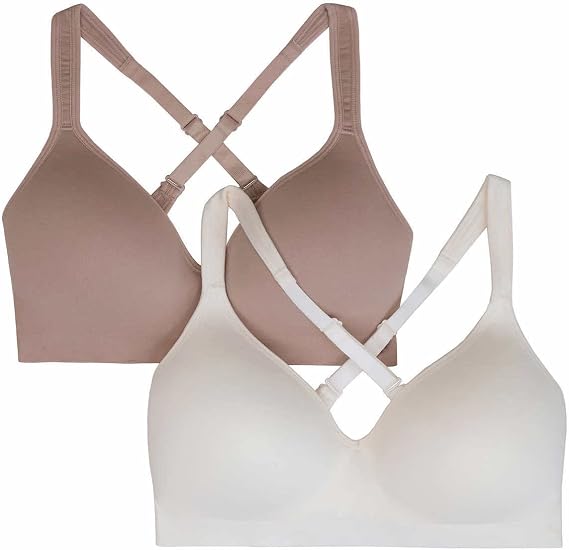 Carole Hochman Seamless Comfort Bra Wire Free Molded Cups Comfort Straps (2 Pack)