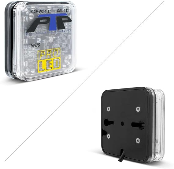 Pro LED MS75A Permanent Mount Amber LED Mini Beacon with 10 Flash Patterns, 24 Powerful 1-Watt LEDs, SAE Class 1 Brightness, 10 to 48 Volt DC, Stainless Steel Mounting Hardware Included