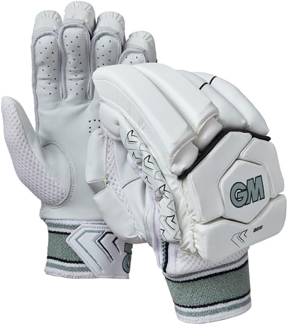 Gunn & Moore GM Cricket Batting Gloves | 808 | Comfort with Protection | Calf Leather Palm | Junior Youth & Adult Sizes Right or Left Handed | 1 Pair