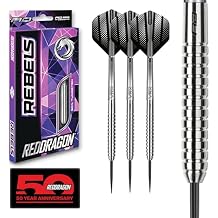 Red Dragon Rebels Tungsten Steel Darts with Flights, Shafts, Wallet & Red Dragon Checkout Card