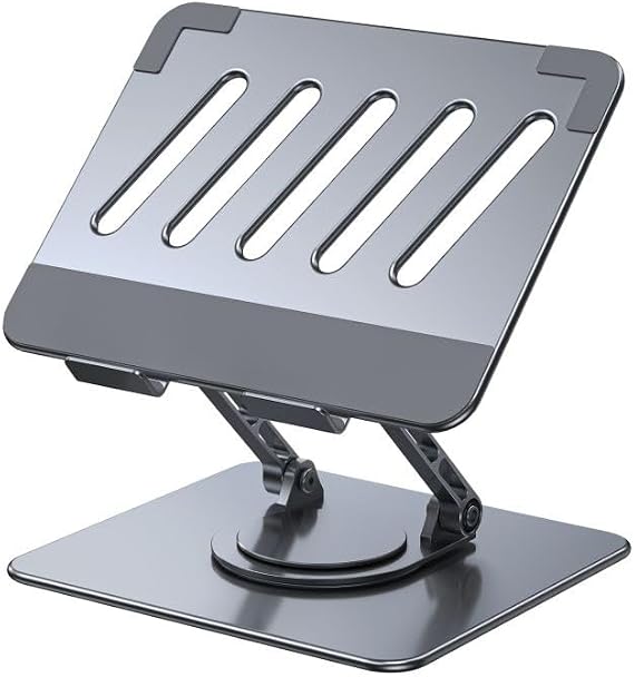Coverzone 360 Derece Döner Taşınabilir Katlanabilir Folding Alüminyum Notebook Stand Alüminyum Ayarlanabilir Açı Ve Katlanabilir Portatif 11 inç 17 İnç Dizüstü Bilgisayar ve Laptop Stant | WG3