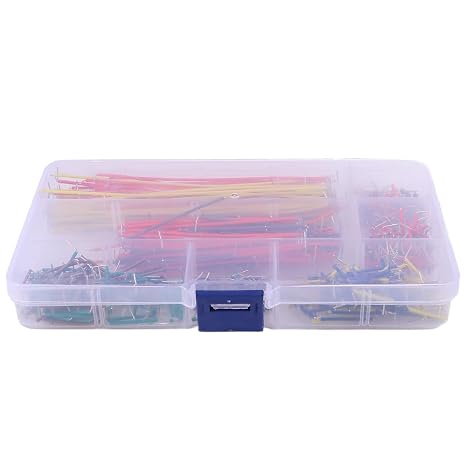 560pcs Breadboard Jumper Wire Set with 14 Different Lengths Aluminium Wire Easy to Plug and Unplug Convenient Storage Plastic Box for Electronic Prototyping Random Random Color