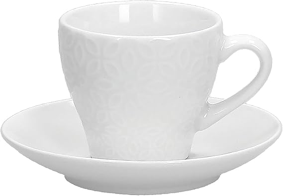 Tognana 6-Piece Porcelain Margaret Coffee Cup Set White
