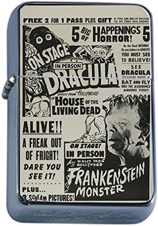 Silver Flip Top Oil Lighter Vintage Poster D-038 Vintage Horror Show Ad